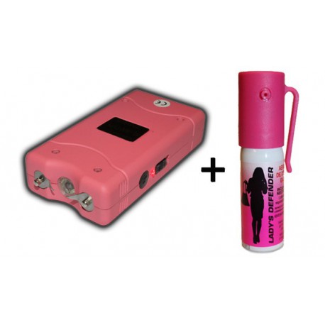 Pack défense électrique rose + aérosol femme