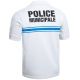  Polo Police Municipale polyester blanc Manche courte