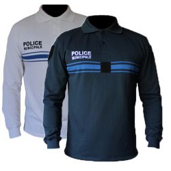 Polo Police Municipale bleu New Life ML