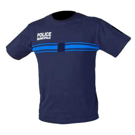 Tee Shirt bleu Police Municipale Coton