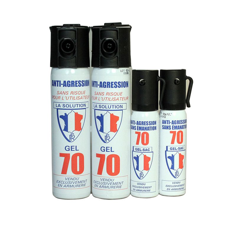 Pack bombe lacrymogène gaz cs anti-agression