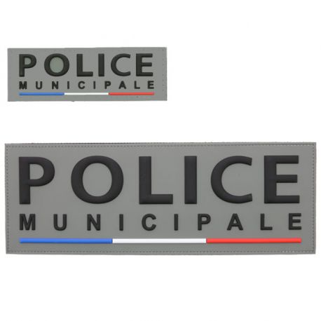 Panneaux Avant et Arrière Police Municipale gomme sur velcros liseré BBR